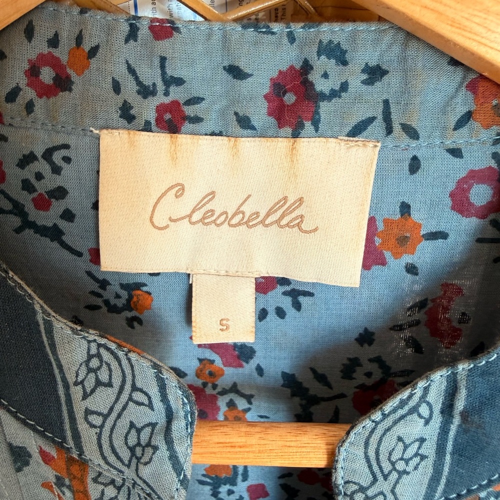 Cleobella Blue Floral Long Sleeve Dress - Picture 3 of 3